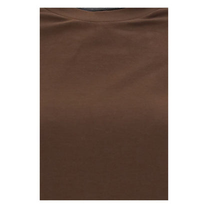 T-Shirt by Brunello Cucinelli for women in stretch cotton brown features a plush silhouette, showcasing a sophisticated and for a truly plush finish.
