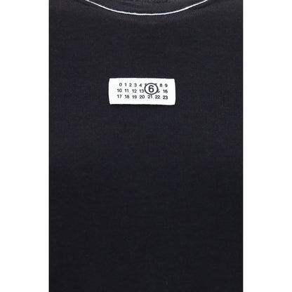 Activewear T-Shirt by MM6 for women in acrylic virgin merino wool black, brown, white & signature features a versatile silhouette, showcasing a versatile and detailed with high-performance for a premium look.