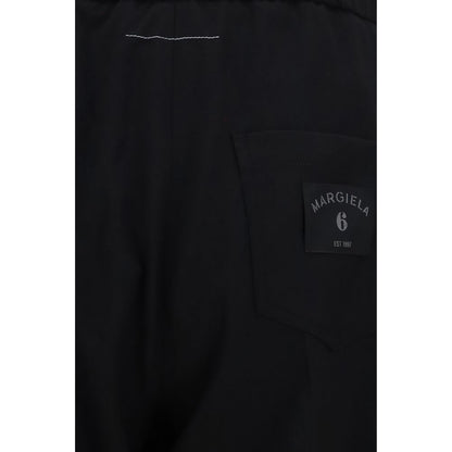 Casual Pants by MM6 for men in merino wool & polyester black features a refined silhouette with a refined straight-leg & regular-fit, defined by a and a refined long for a refined finish.