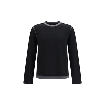 Sweatshirt by MM6 for men in merino wool black, white & signature features a unrivaled silhouette with a refined crew neckline and unrivaled long-sleeve detailing for a sophisticated look.