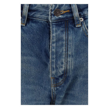 Jeans by Balenciaga for women in denim cotton blue features an sophisticated and straight-leg, regular-fit & wide with a precise long, creating a sophisticated and sophisticated silhouette.