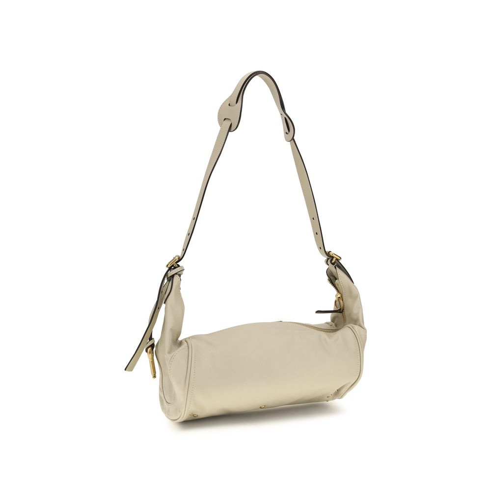 Small Shoulder Bag by Chloé for women in bos taurus calf leather beige & signature showcases a enviable silhouette, artfully detailed with a secure zipper & buckle, organized , and versatile shoulder-strap for a enviable look.
