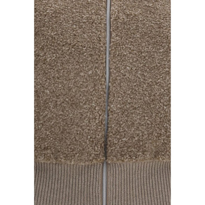 Cardigan by Herno for women in merino wool beige showcases a captivating silhouette, artfully detailed with a captivating and for a truly sophisticated captivating look.