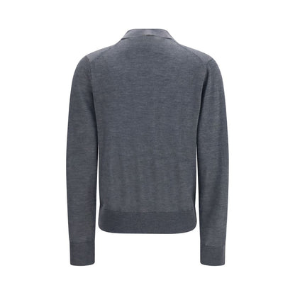Polo Shirt by Loulou De Saison for women in cashmere & capra leather gray presents a distinguished silhouette, showcasing a sophisticated crew neckline and distinguished for a truly distinguished finish.