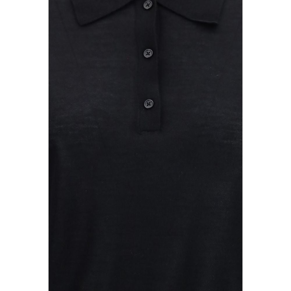 Polo Shirt by Loulou De Saison for women in cashmere & capra leather black showcases a enviable silhouette, featuring a refined and for a enviable finish.