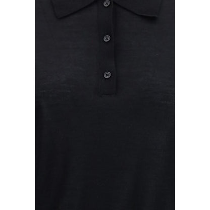 Polo Shirt by Loulou De Saison for women in cashmere & capra leather black showcases a enviable silhouette, featuring a refined and for a enviable finish.