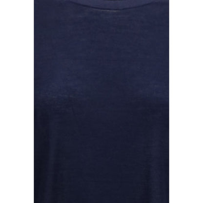 T-Shirt by Loulou De Saison for women in cashmere & capra leather blue features a plush silhouette, showcasing a sophisticated and for a truly plush finish.
