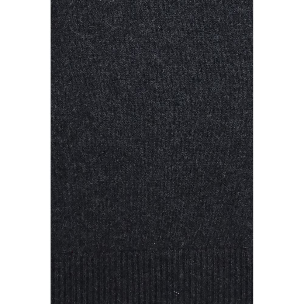 Sweater by Loulou De Saison for women in cashmere & capra leather gray features an tactile silhouette, showcasing a sophisticated and tactile for a refined finish.