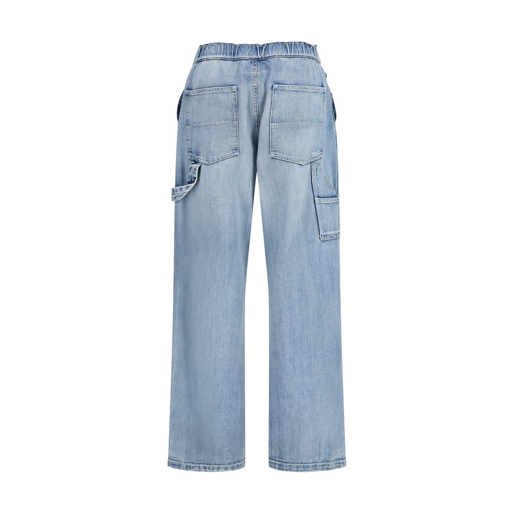 Jeans by MM6 for women in denim cotton blue, white & signature features an sophisticated and regular-fit & wide with a precise long, creating a sophisticated and sophisticated silhouette.