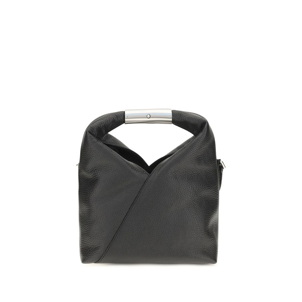 Mini Shoulder Bag by MM6 for women in grained bos taurus calf leather black, white & signature features a distinguished silhouette, showcasing a secure magnetic and distinguished with versatile shoulder-strap, adjustable-strap & handle for a distinguished finish.