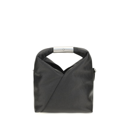 Mini Shoulder Bag by MM6 for women in grained bos taurus calf leather black, white & signature features a distinguished silhouette, showcasing a secure magnetic and distinguished with versatile shoulder-strap, adjustable-strap & handle for a distinguished finish.