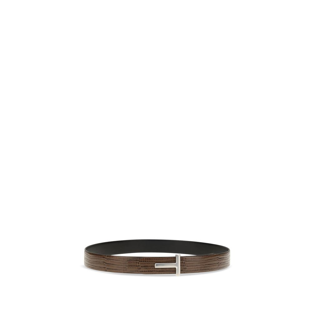 Belt by Tom Ford for men in bos taurus calf leather brown & signature features a bohemian chic silhouette, showcasing the bohemian chic Icon Bos Taurus Calf Leather Belt design with a sophisticated bohemian chic finish.
