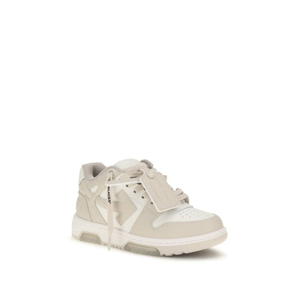 Sneakers by Off-White for women in bos taurus calf leather beige, white & signature features an fashionable silhouette, showcasing the premium Women's Low Top Bos Taurus Calf Leather Sneakers in a fashionable low-top style that offers a fashionable finish for refined style.