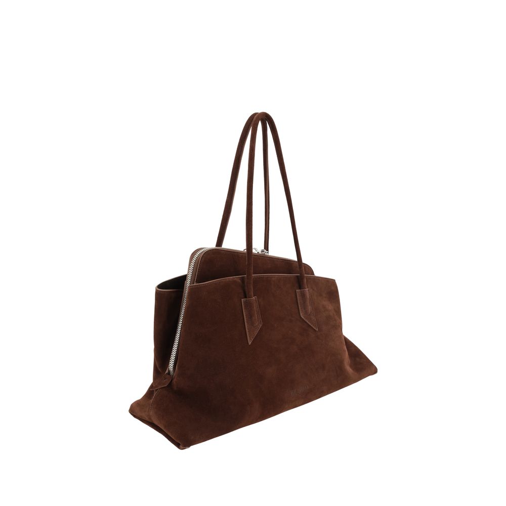 Shoulder Bag by The Attico for women in bos taurus calf suede leather brown & signature features a effortless chic silhouette with a secure zipper, ample , and versatile shoulder-strap & handle for a effortless chic finish.