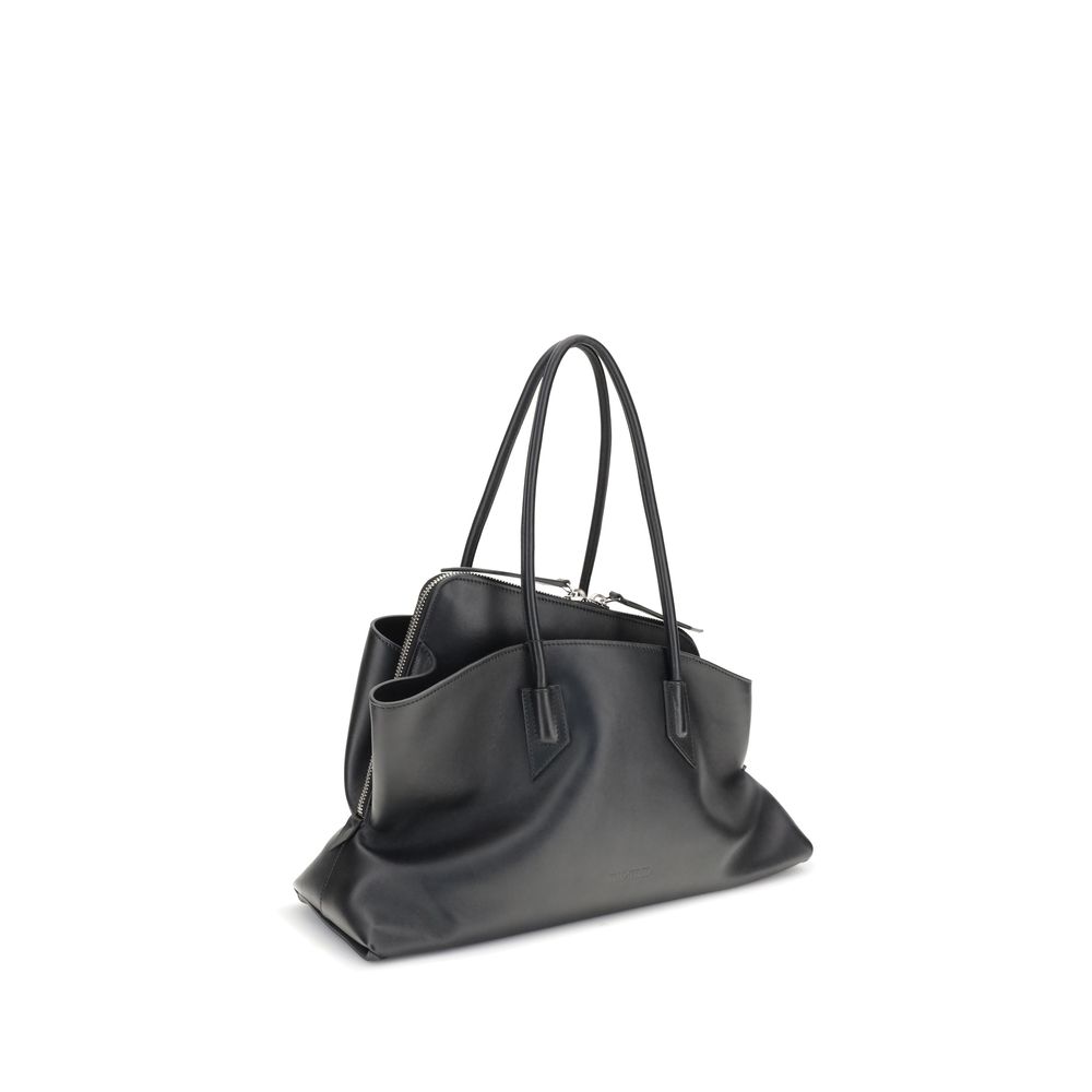 Shoulder Bag by The Attico for women in bos taurus calf leather black & monogram features an effortlessly chic silhouette with a secure snap & zipper, ample , and versatile shoulder-strap & handle for effortlessly chic everyday luxury.