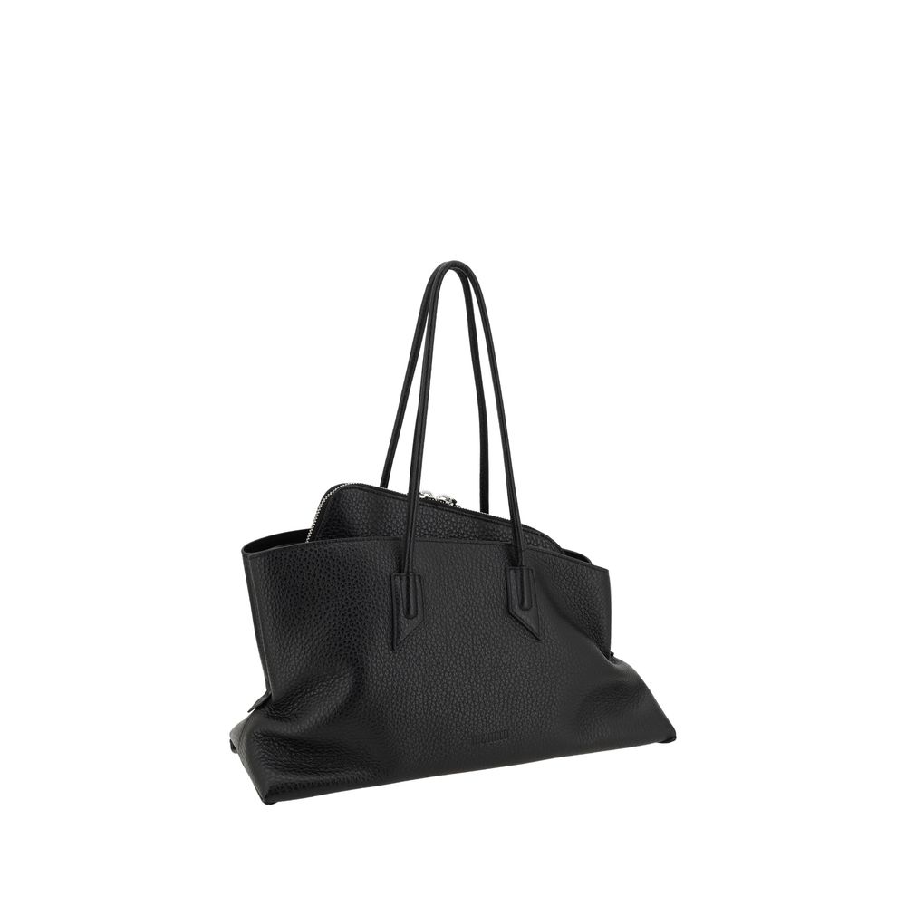 Shoulder Bag by The Attico for women in bos taurus calf leather black presents a versatile silhouette, showcasing a secure zipper and versatile with versatile shoulder-strap & handle for a sophisticated look.