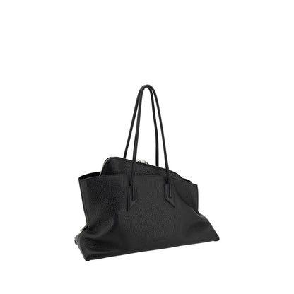 Shoulder Bag by The Attico for women in bos taurus calf leather black presents a versatile silhouette, showcasing a secure zipper and versatile with versatile shoulder-strap & handle for a sophisticated look.