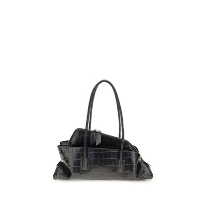 Small Shoulder Bag by The Attico for women in bos taurus calf leather black, signature & print features a enviable silhouette, showcasing a secure zipper, ample , and enviable shoulder-strap & handle for a enviable finish.