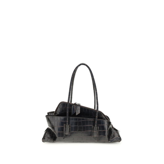 Small Shoulder Bag by The Attico for women in bos taurus calf leather black, signature & print features a enviable silhouette, showcasing a secure zipper, ample , and enviable shoulder-strap & handle for a enviable finish.