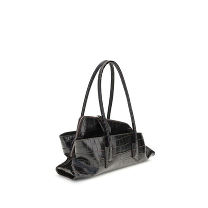 Small Shoulder Bag by The Attico for women in bos taurus calf leather black, signature & print features an effortlessly chic silhouette with a secure zipper, ample , and versatile shoulder-strap & handle for effortlessly chic everyday luxury.