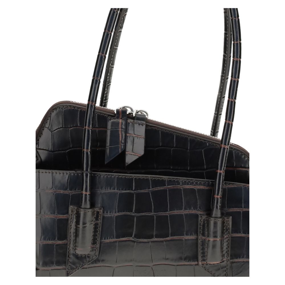 Small Shoulder Bag by The Attico for women in bos taurus calf leather black, signature & print features a distinguished silhouette, showcasing a secure zipper and distinguished with versatile shoulder-strap & handle for a distinguished finish.