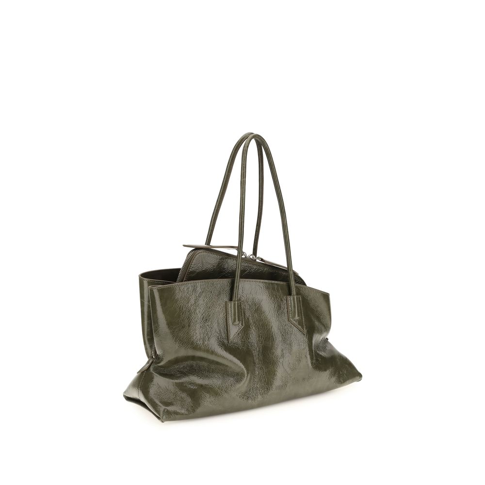 Medium Shoulder Bag by The Attico for women in bos taurus calf leather bicolour, blue & signature features a effortless sophistication silhouette, secured by a zipper with ample and versatile shoulder-strap & handle for a effortless sophistication finish.