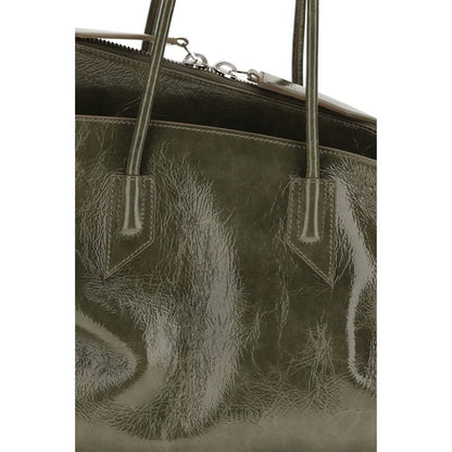 Medium Shoulder Bag by The Attico for women in bos taurus calf leather bicolour, blue & signature presents a versatile silhouette, showcasing a secure zipper and versatile with versatile shoulder-strap & handle for a sophisticated look.