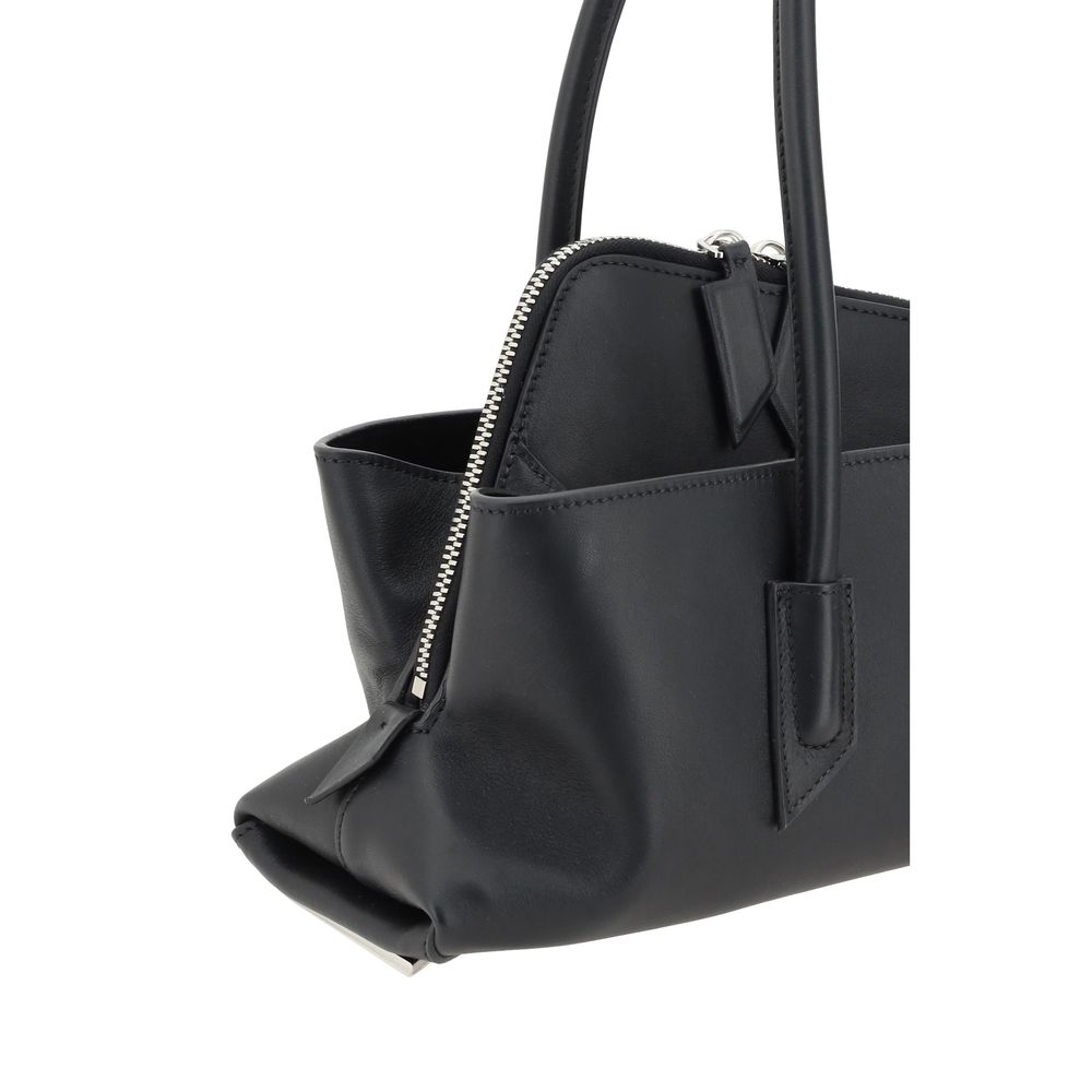 Small Shoulder Bag by The Attico for women in bos taurus calf leather black & monogram features an effortlessly chic silhouette with a secure , ample , and versatile shoulder-strap & handle for effortlessly chic everyday luxury.