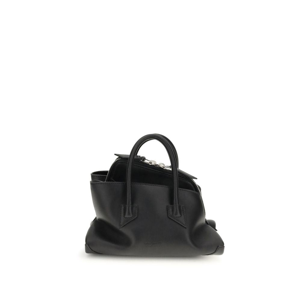 Mini Handbag by The Attico for women in bos taurus calf suede leather black & signature features a contemporary silhouette, showcasing a secure zipper, ample , and contemporary handle for a sophisticated look.