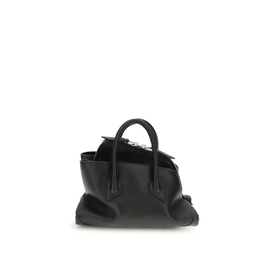 Mini Handbag by The Attico for women in bos taurus calf suede leather black & signature features a contemporary silhouette, showcasing a secure zipper, ample , and contemporary handle for a sophisticated look.