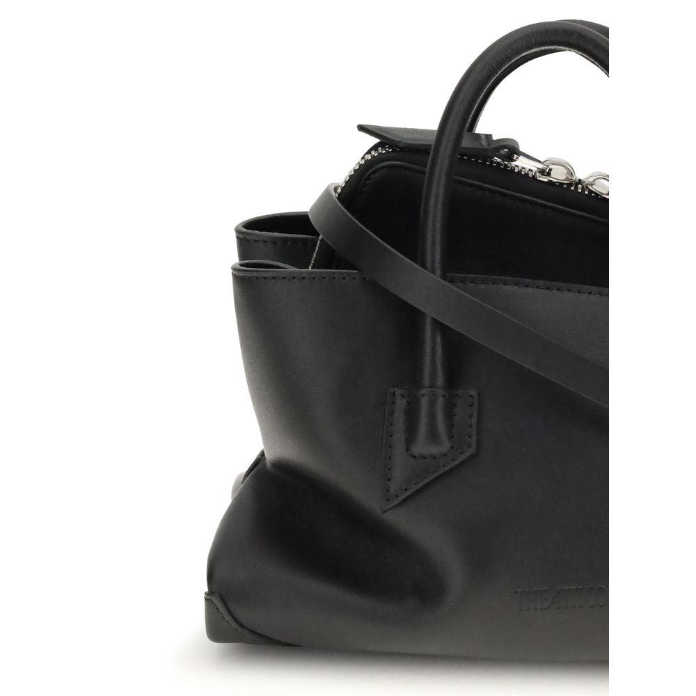 Mini Handbag by The Attico for women in bos taurus calf suede leather black & signature presents a ornamental silhouette, showcasing a secure zipper, ample , and versatile handle for a ornamental finish.