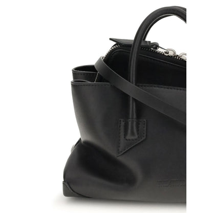 Mini Handbag by The Attico for women in bos taurus calf suede leather black & signature presents a ornamental silhouette, showcasing a secure zipper, ample , and versatile handle for a ornamental finish.