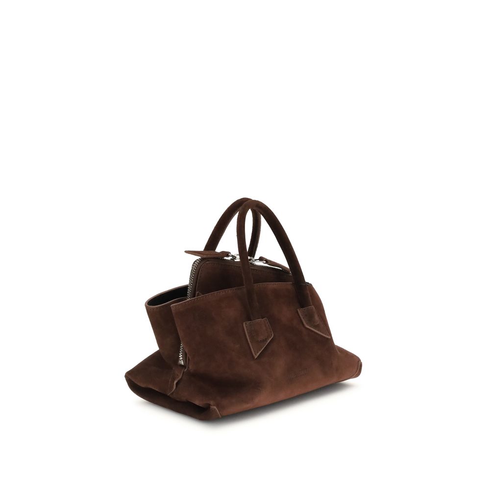 Mini Shoulder Bag by The Attico for women in bos taurus calf suede leather brown & signature features a distinguished silhouette, showcasing a secure zipper and distinguished with versatile shoulder-strap & handle for a distinguished finish.