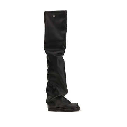 Platform Long Over-The-Knee Boots by The Attico for women in polyester polyurethane tu leather black features an enchanting design from the Women's Polyester Polyurethane TU Leather Platform Long Over-The-Knee Boots collection, highlighting a enchanting platform and square toe style for a refined look.