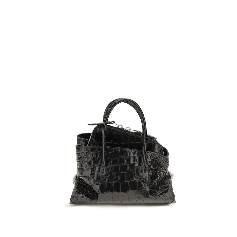 Mini Handbag by The Attico for women in polyurethane & bos taurus calf leather black & red presents a ornamental silhouette, showcasing a secure zipper, ample , and versatile shoulder-strap & handle for a ornamental finish.