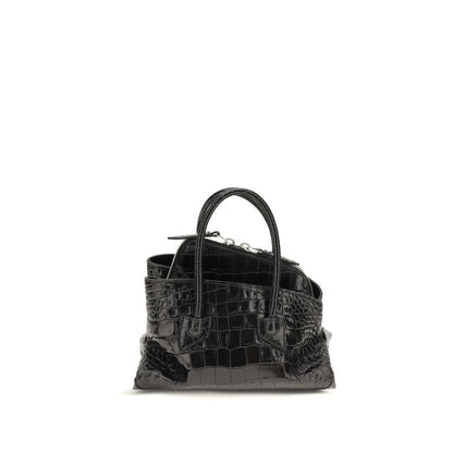 Mini Handbag by The Attico for women in polyurethane & bos taurus calf leather black & red presents a ornamental silhouette, showcasing a secure zipper, ample , and versatile shoulder-strap & handle for a ornamental finish.