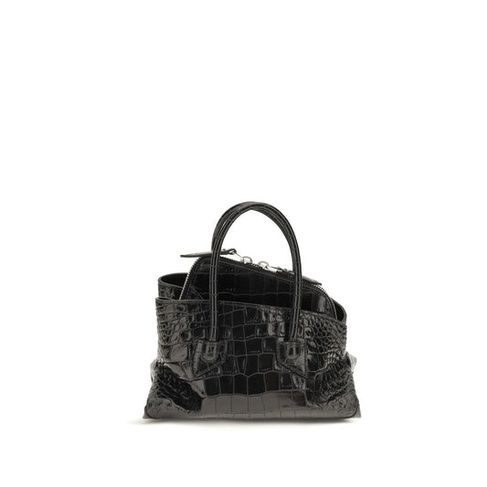 Mini Handbag by The Attico for women in polyurethane & bos taurus calf leather black & red presents a ornamental silhouette, showcasing a secure zipper, ample , and versatile shoulder-strap & handle for a ornamental finish.