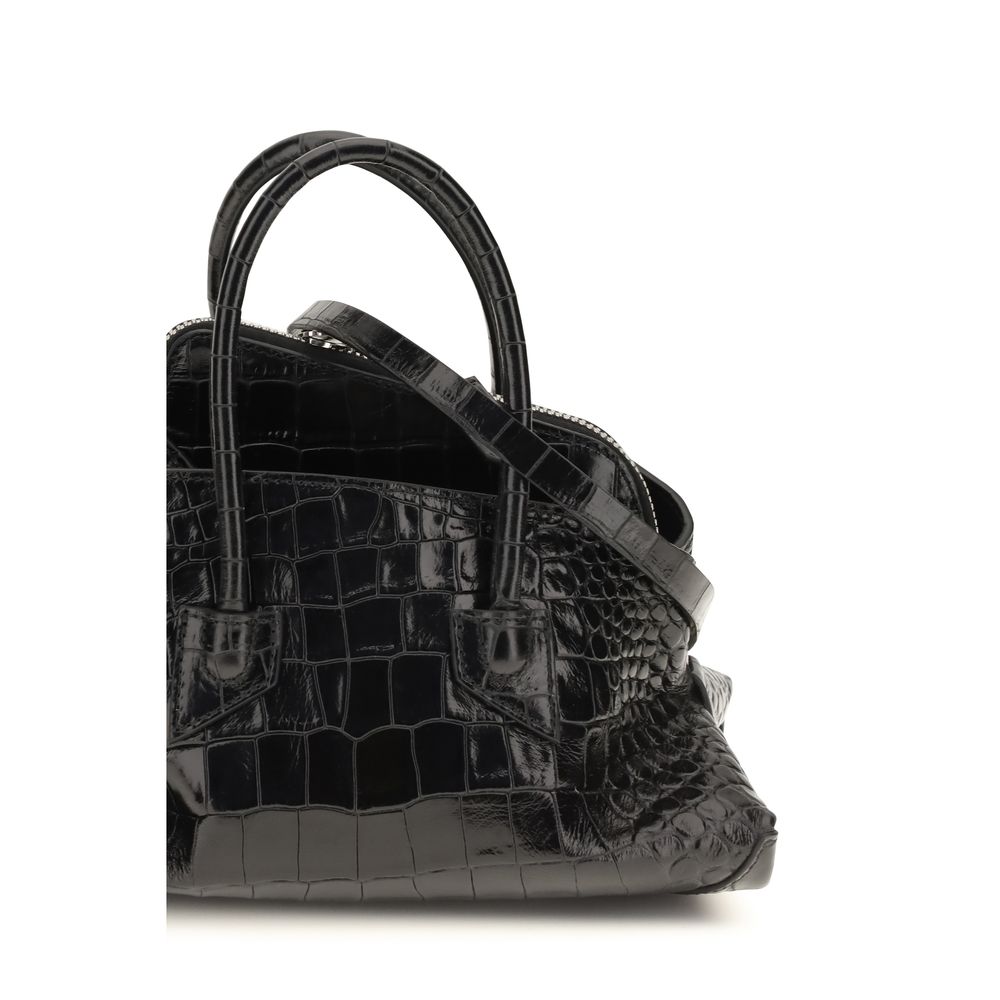 Mini Handbag by The Attico for women in polyurethane & bos taurus calf leather black & red features a contemporary silhouette, showcasing a secure zipper, ample , and contemporary shoulder-strap & handle for a sophisticated look.
