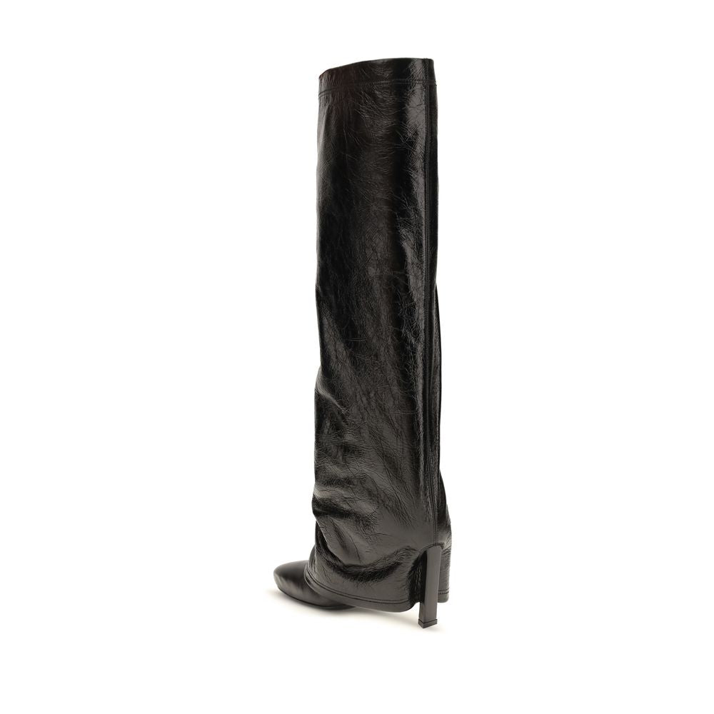 Stiletto Ankle High Knee-High Boots by The Attico for women in tu polyurethane & bos taurus calf leather black features an high-performance silhouette, showcasing the sophisticated design of the Women's TU Polyurethane & Bos Taurus Calf Leather Stiletto Ankle High Knee-High Boots with a stiletto and a refined pointed toe style.