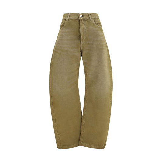 Jeans by The Attico for women in denim cotton brown & silver presents a refined pantology silhouette, artfully defined by a refined pantology wide & oversized, long, and a sophisticated .