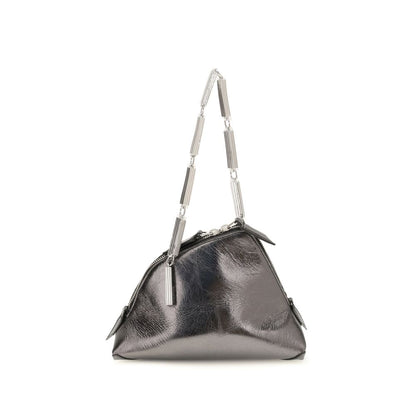 Evening Handbag by The Attico for women in bos taurus calf leather silver & signature features a contemporary silhouette, showcasing a secure zipper, ample , and contemporary handle for a sophisticated look.
