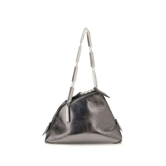 Evening Handbag by The Attico for women in bos taurus calf leather silver & signature features a contemporary silhouette, showcasing a secure zipper, ample , and contemporary handle for a sophisticated look.