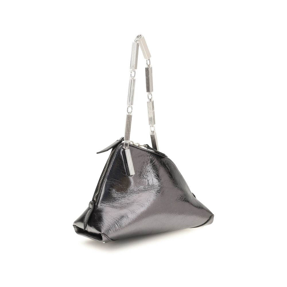 This Evening Handbag by The Attico for women in bos taurus calf leather and silver & signature presents a sculptural silhouette featuring a secure zipper, ample , and versatile handle for a sculptural finish.