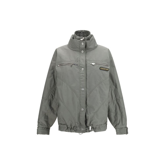 Bomber Jacket by The Attico for women in polyurethane polyamide & cotton gray showcases a bohemian silhouette, artfully detailed with a bohemian high-collar neckline and signature pockets & insulated for a truly bohemian finish.