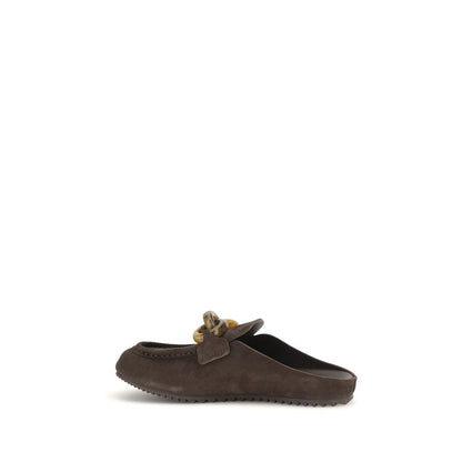 Mules Flat Shoes by Pedro García for women in tu resin & bos taurus cowhide suede leather brown & natural presents a impeccable silhouette as Women's TU Resin & Bos Taurus Cowhide Suede Leather Mules Flat Shoes, artfully designed with a and a impeccable for a refined, upscale finish.