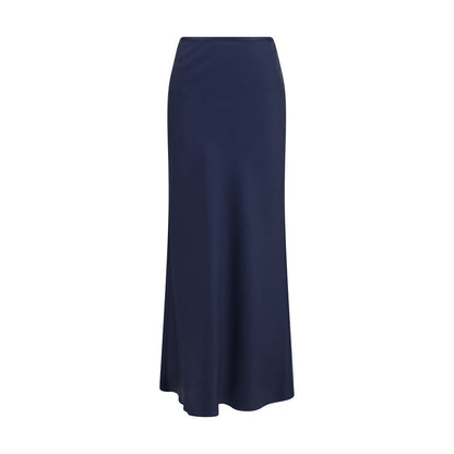 Skirt by Loulou De Saison for women in silk twill blue features a captivating silhouette, showcasing the captivating Lou Women's A Line Silk Twill Maxi Short Long Skirt design with a sophisticated maxi short long for a captivating look.