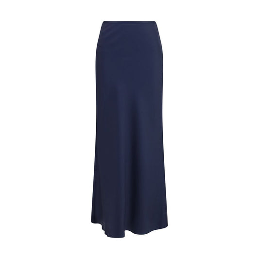 Skirt by Loulou De Saison for women in silk twill blue features a captivating silhouette, showcasing the captivating Lou Women's A Line Silk Twill Maxi Short Long Skirt design with a sophisticated maxi short long for a captivating look.