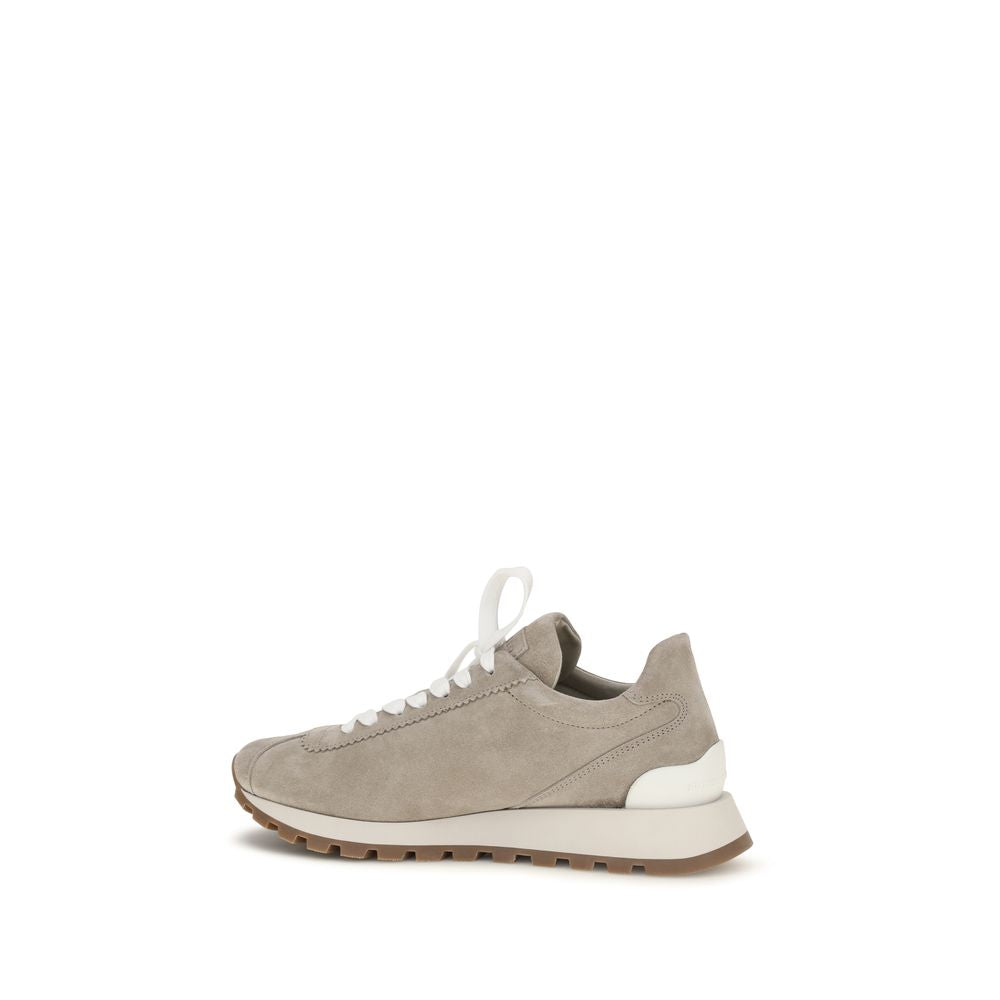 Athletic Sneakers by Brunello Cucinelli for women in bos taurus calf leather blue showcases an impeccable silhouette, defined by an impeccable athletic style design that perfectly captures the essence of the Women's Athletic Bos Taurus Calf Leather Sneakers.