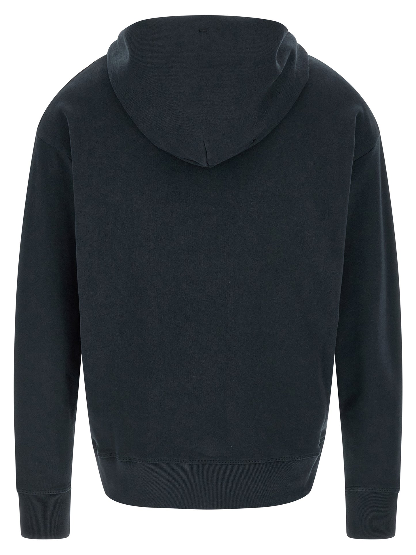 Sweatshirt Hoodie by Moncler Grenoble for men in cotton blue & print features a slouchy chic silhouette, detailed with a slouchy chic and a signature hooded neckline for an elevated aesthetic.