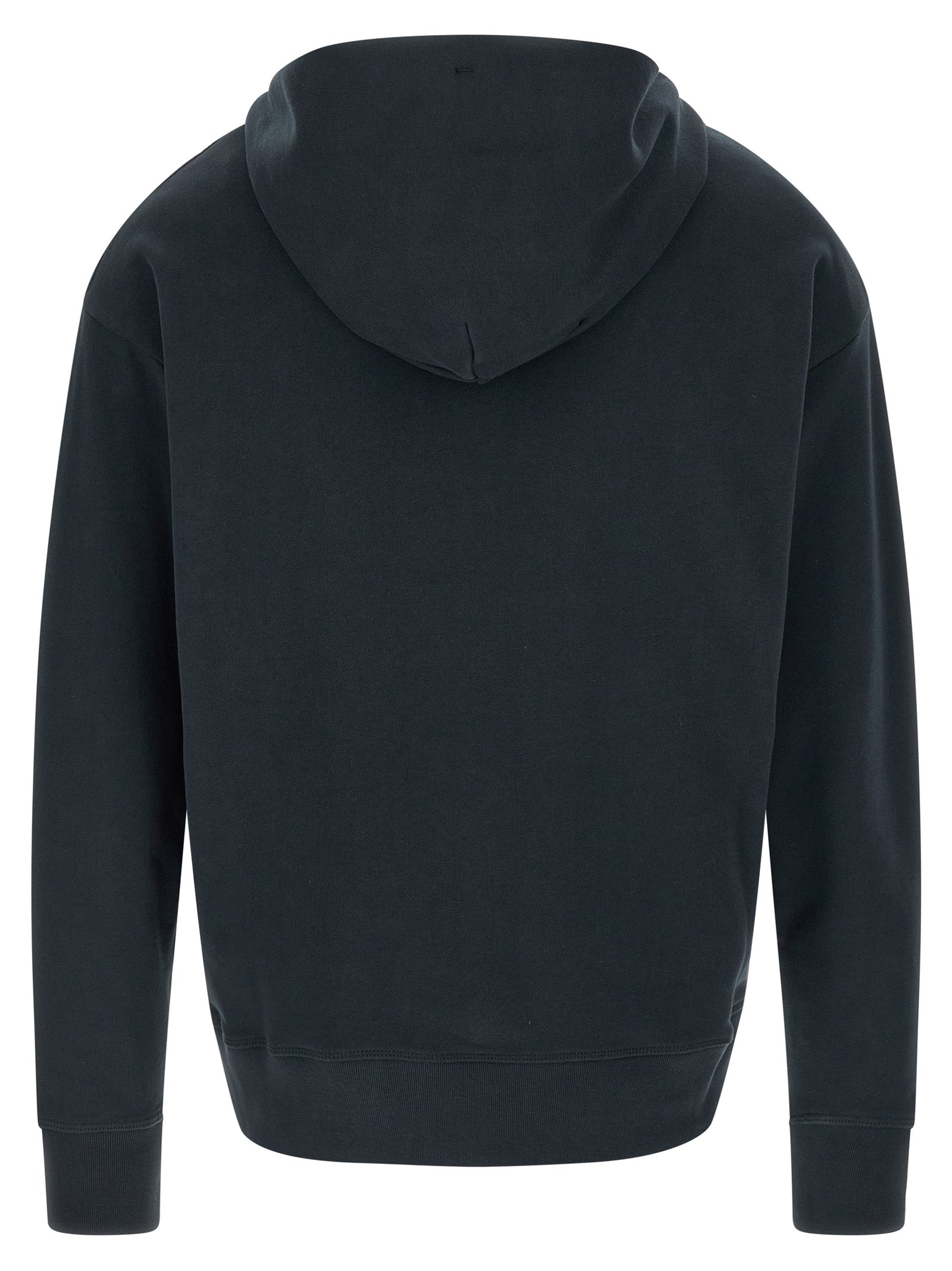 Sweatshirt Hoodie by Moncler Grenoble for men in cotton blue & print features a slouchy chic silhouette, detailed with a slouchy chic and a signature hooded neckline for an elevated aesthetic.